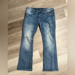 Express Rerock Barely Bootcut Denim Jeans size 12s